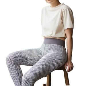 Gray Patterned Women's Athletic Leggings